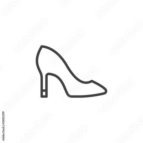 Womens shoes line icon, outline vector sign, linear style pictogram isolated on white. Symbol, logo illustration