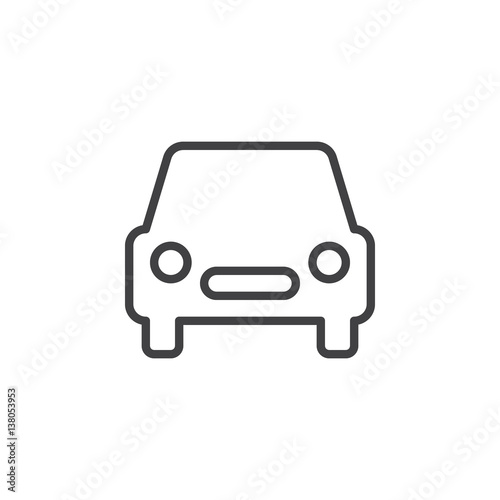 Automobile  car line icon  outline vector sign  linear style pictogram isolated on white. Symbol  logo illustration