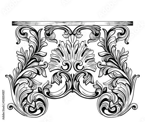 Exquisite Fabulous Imperial Baroque chest table with drawers. Vector French L...