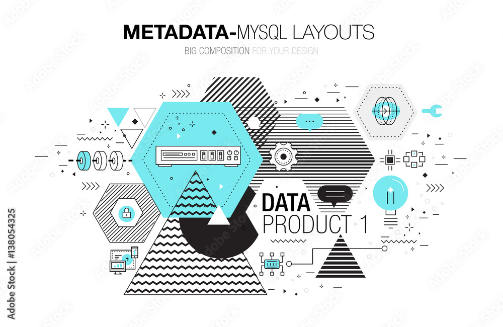 Metadata trendy modern mysql layouts thin line composition, server ...