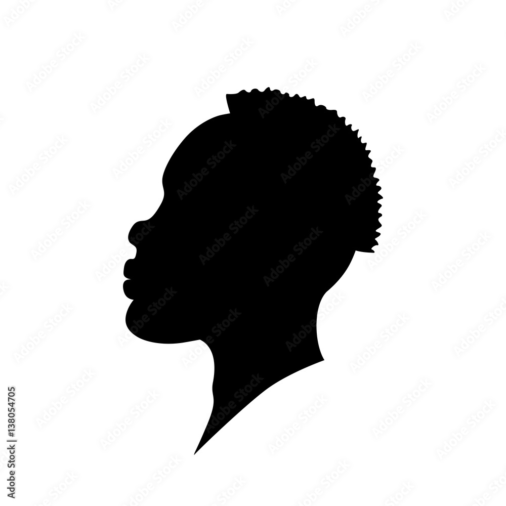 Vector illustration of african american man head silhouette Stock ...
