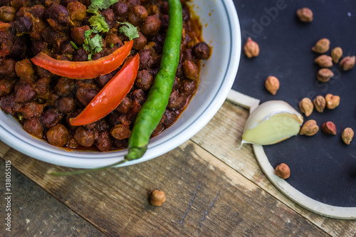 Fotografi Indian spicy chana purely protein dish
