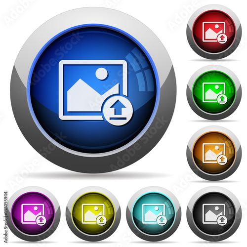 Upload image round glossy buttons