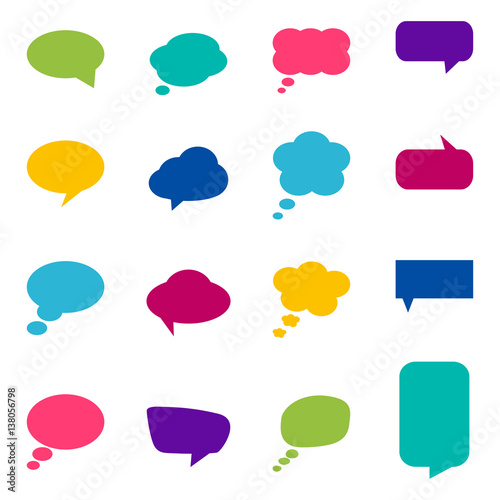 Set of colorful speech bubbles, vector illustration