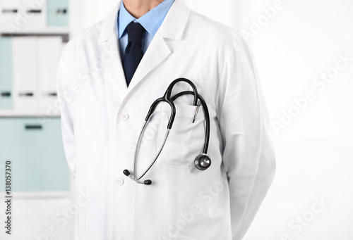 doctor with stethoscope in pocket