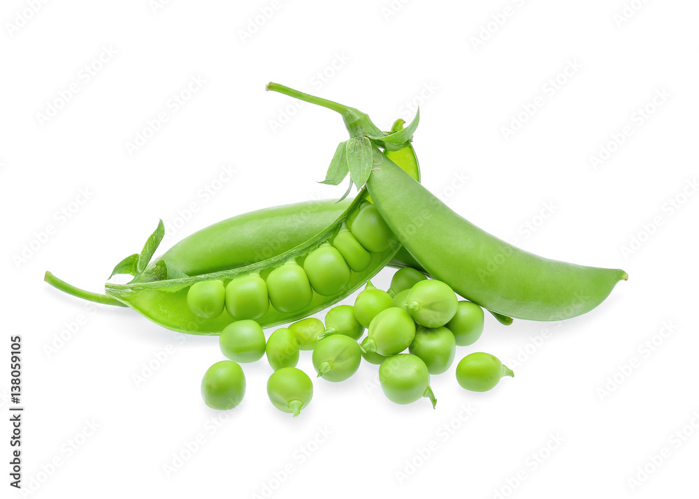 Fresh green pea pod on white background Fresh green pea pod on white background