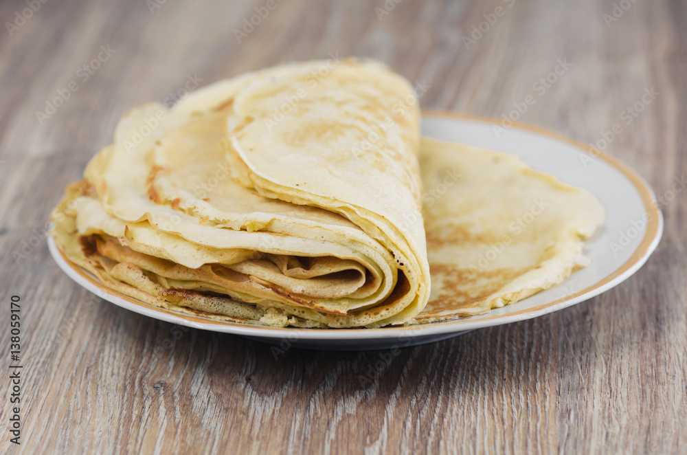A stack of pancakes A stack of pancakes