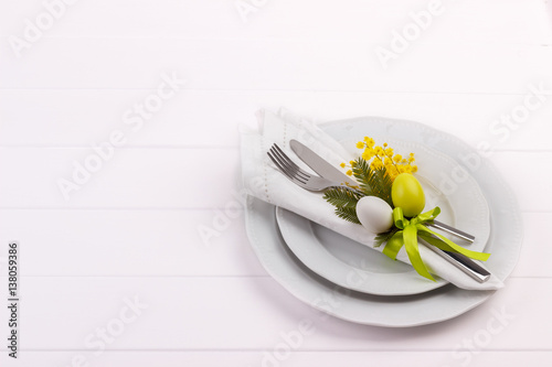 Easter dinner table setting