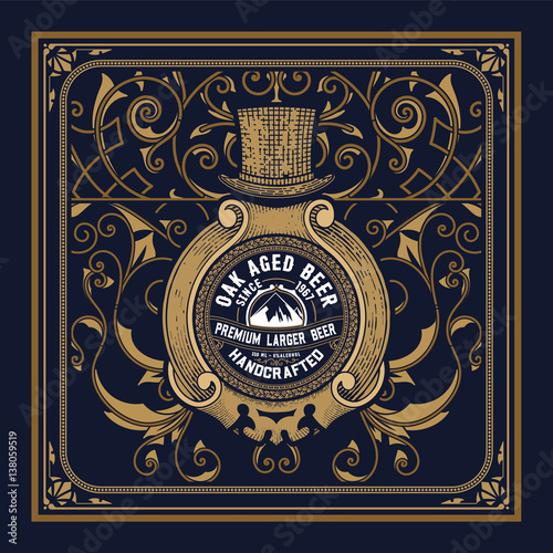 Baroque shield with floral details