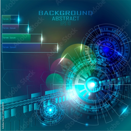 Abstract future, concept vector futuristic blue virtual graphic. Techno circle background abstract. Infographic web design. Vector illustration.