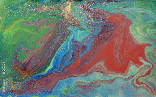 Colorful liquid texture. Hand drawn marbling background. Ink marble abstract pattern