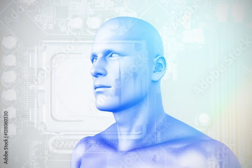 Composite image of digital composite of human figure 3D