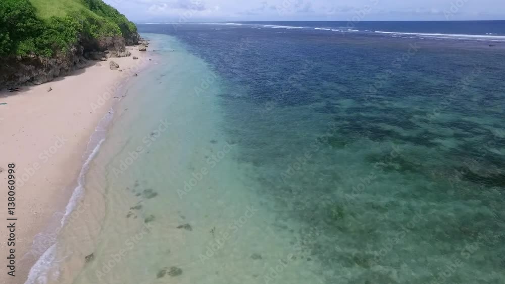 Flight Over the Beautiful Tropical Beach, Bali Flight Over the Beautiful Tropical Beach, Bali
