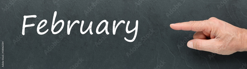 February on a blackboard February on a blackboard