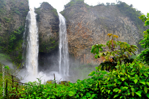 Waterfall Manto de la Novia in Banos de Agua Santa, Ecuador