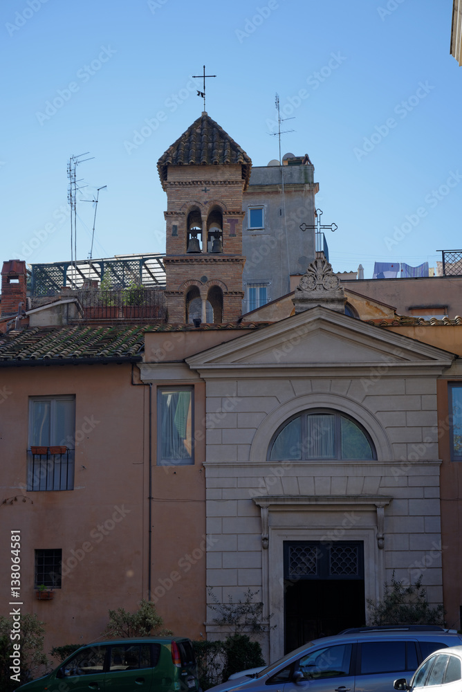 Fototapeta premium Walking along the streets of Trastevere, Rome
