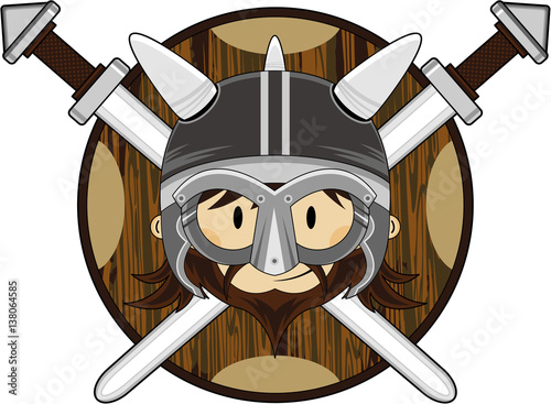 Cartoon Fierce Viking Warrior
