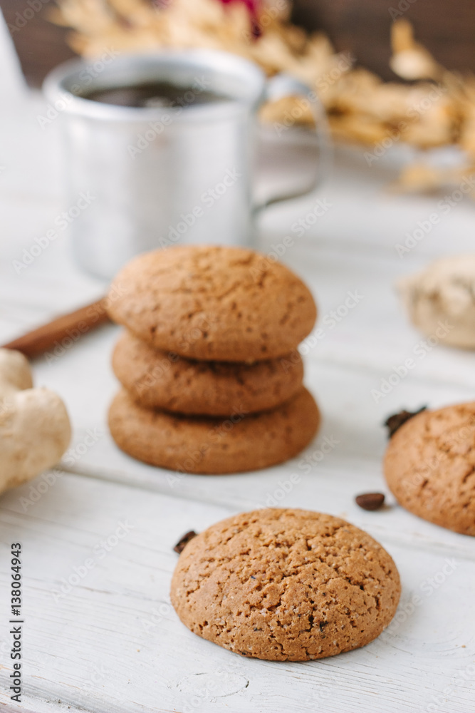 Ginger snaps on white Ginger snaps on white