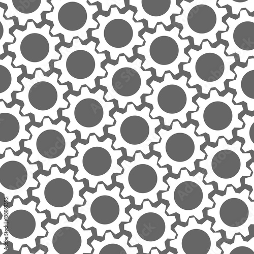 white gears. grey background. abstract pattern. vector illustration