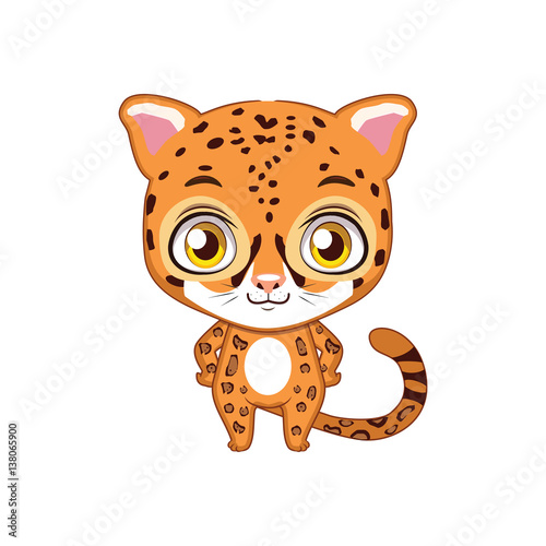 Cute stylized cartoon jaguar illustration ( for fun educational purposes, illustrations etc. )
