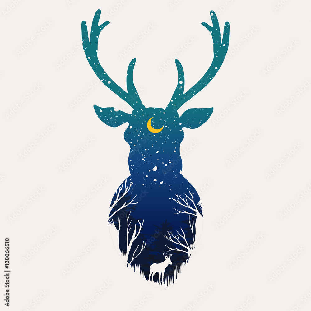 Obraz premium deer abstract illustration