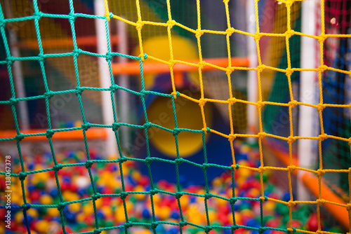 colorful safety mesh in playroom