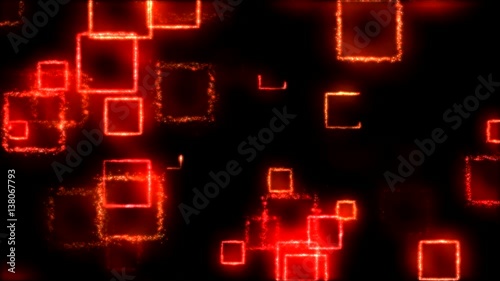 Drawing Square Shapes on Black Background - Loop Red
