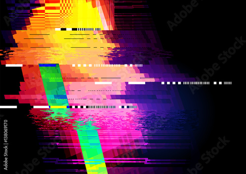 Glitch and distorted texture pattern background. Vector illustration