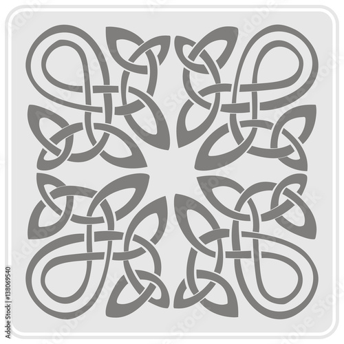 monochrome icon with Celtic art and ethnic ornaments for your design