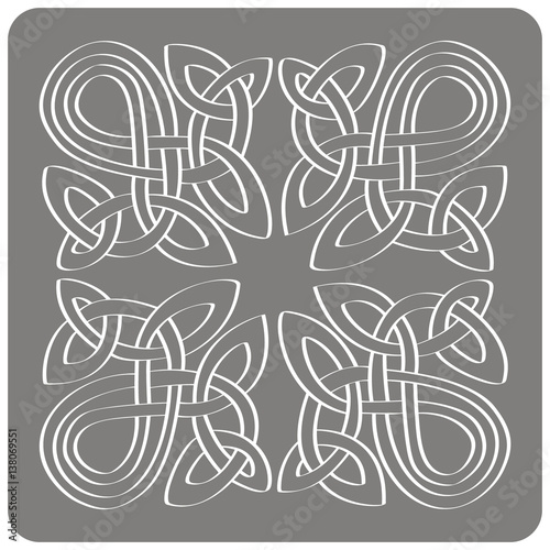 monochrome icon with Celtic art and ethnic ornaments for your design