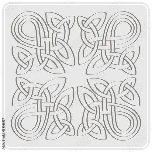 monochrome icon with Celtic art and ethnic ornaments for your design
