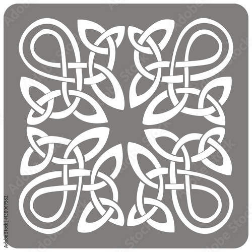 monochrome icon with Celtic art and ethnic ornaments for your design