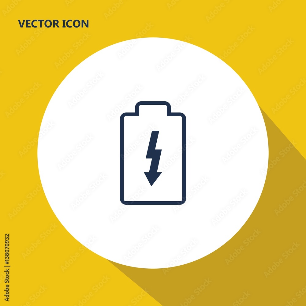 battery with lightning vector icon battery with lightning vector icon