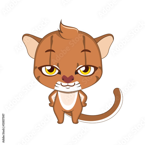Cute stylized cartoon bay cat illustration ( use for stickers, fun scenes, decoration etc. )
