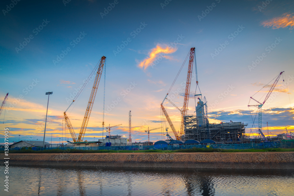 Obraz premium silhouettes of construction site