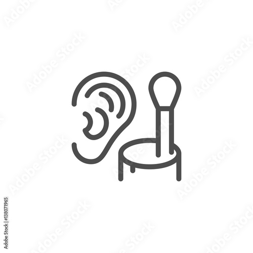 Cotton ear stick line icon