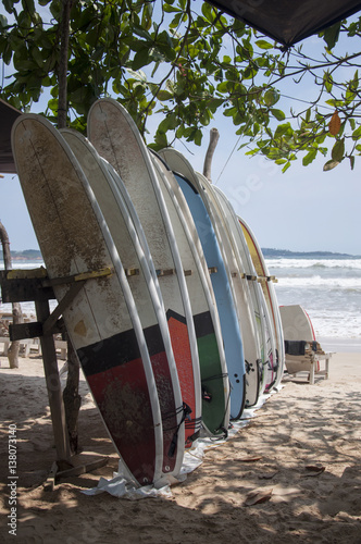 Φωτογραφία Plenty of surfing boards on the beach.