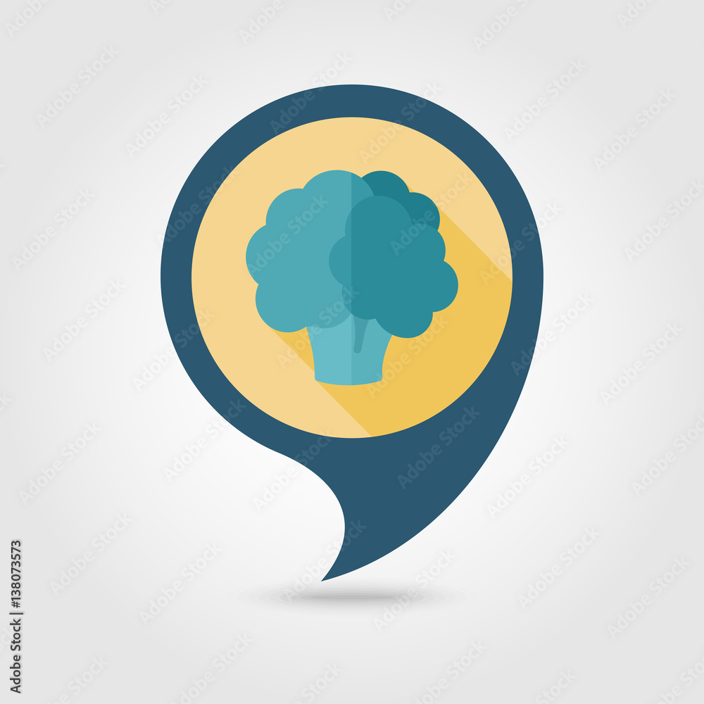 Cauliflower flat pin map icon. Vegetable vector Cauliflower flat pin map icon. Vegetable vector