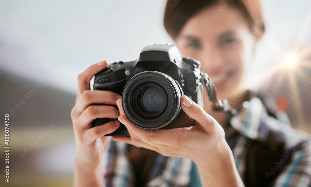 Photographer shooting outdoors