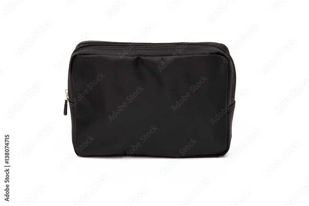 Fototapeta premium Golf pouch, black bag on white background 
