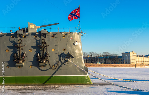 Linear cruiser Aurora, the symbol of the October revolution, Saint Petersburg, Russia photo