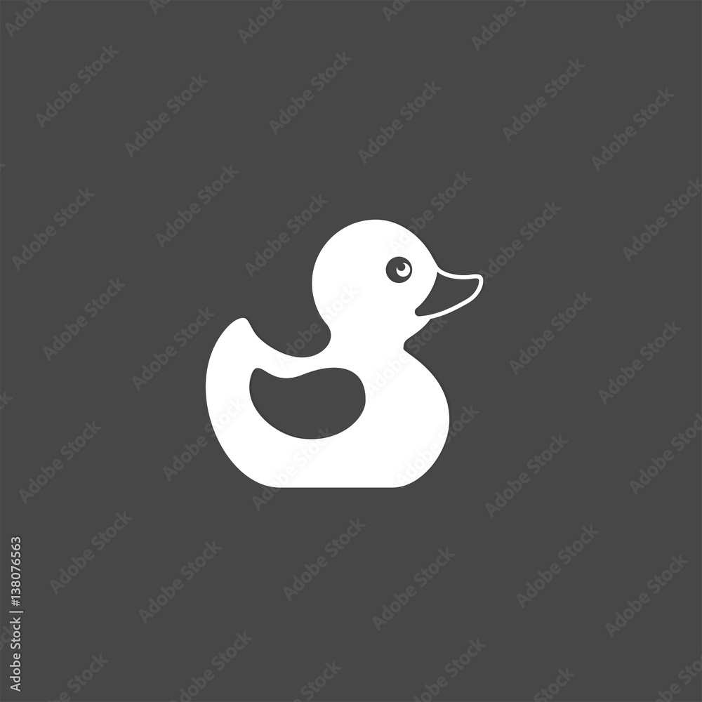 Rubber duck bath toy icon isolated on dark background. Vector illustration Rubber duck bath toy icon isolated on dark background. Vector illustration
