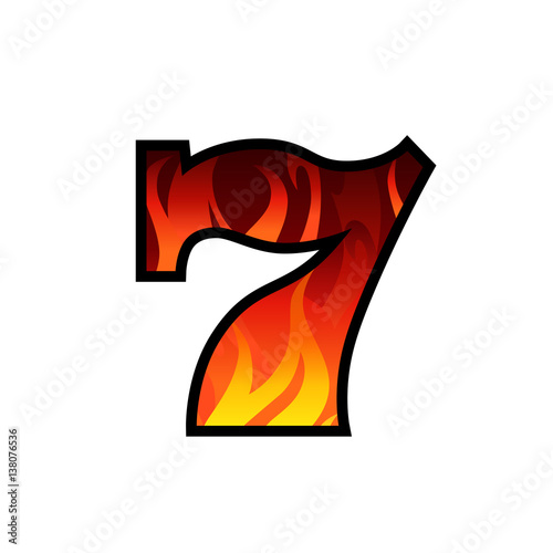 Slot machine blazing seven color vector illustration