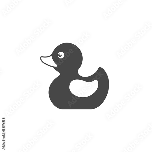 Rubber duck bath toy icon isolated on white background. Vector illustration