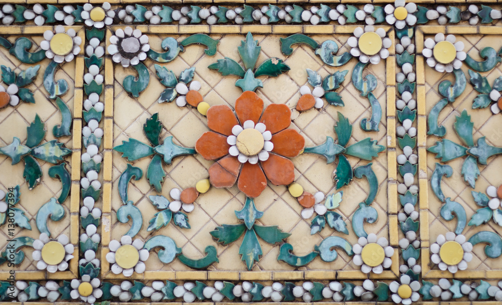 China tile. Abstract background texture China architectural details.