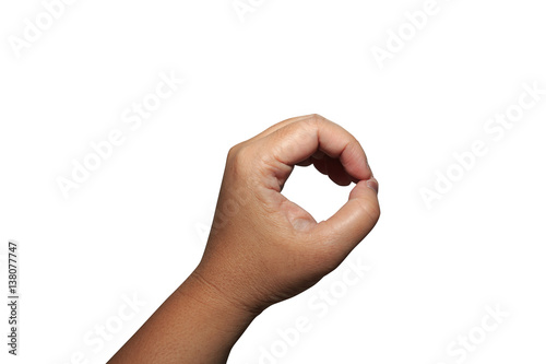 Hand-made symbols alphabet O. on white background and clipping path