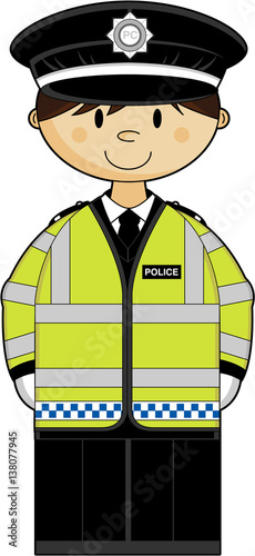Cute Cartoon British Policeman