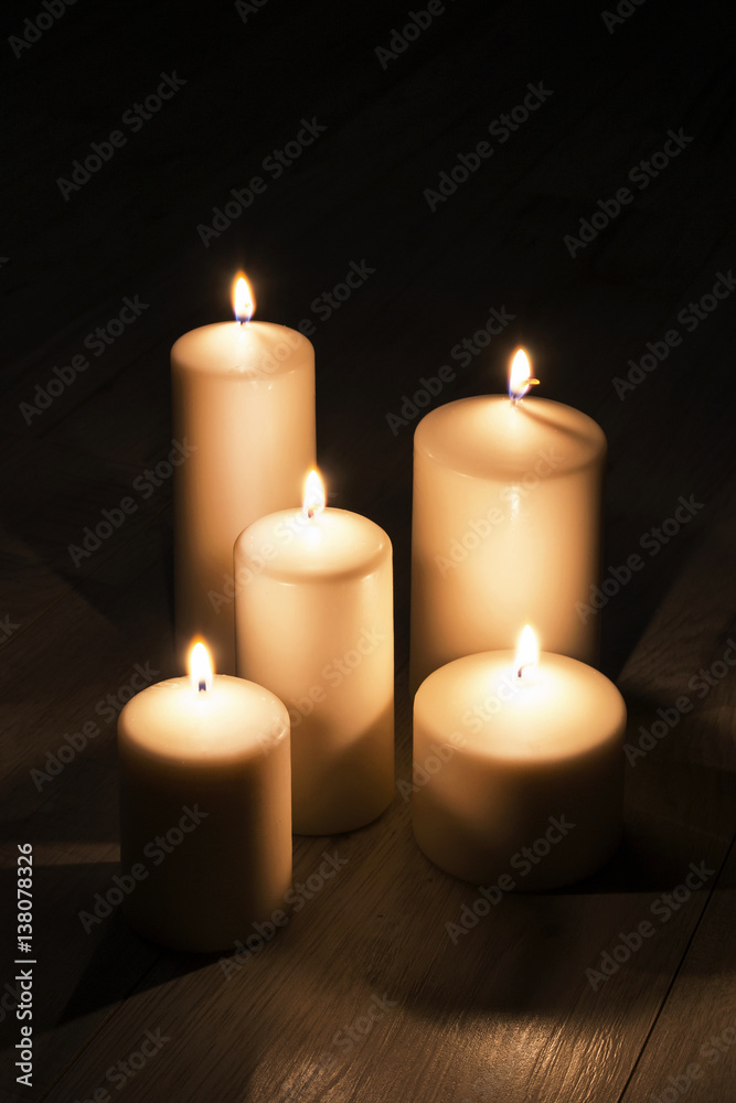 Group of candles - obrazy, fototapety, plakaty 