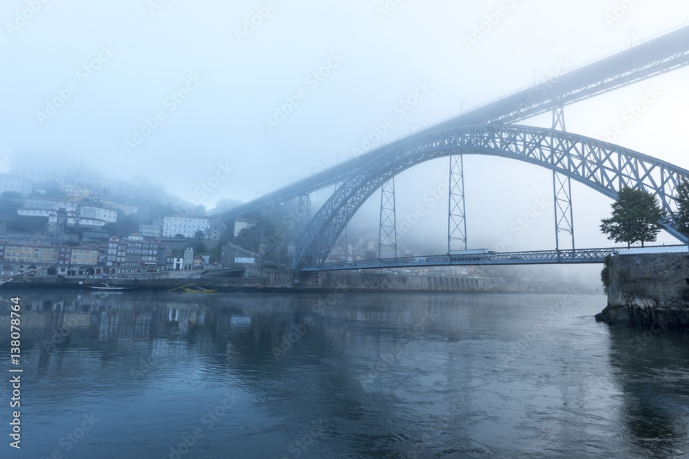 foggy morning in Porto, Portugal