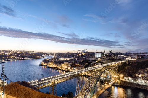 Porto, Portugal old town skyline on the Douro River.